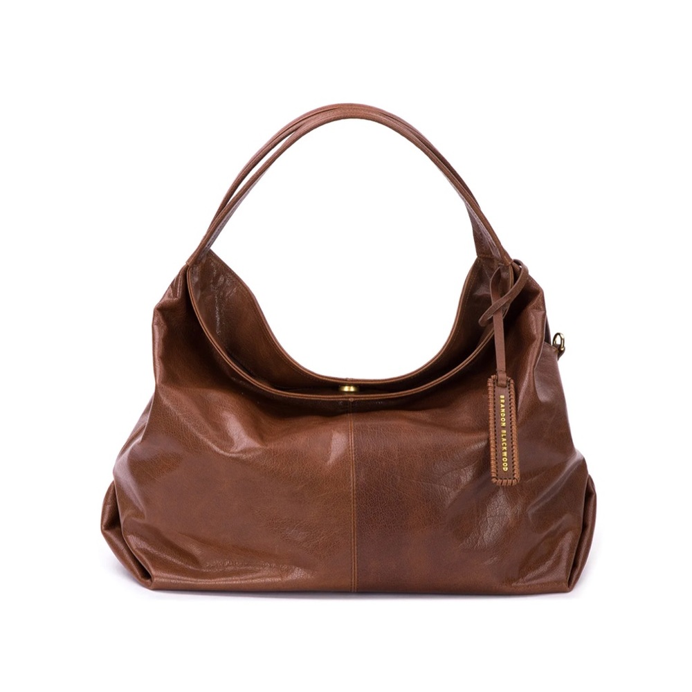 Brandon Blackwood Large Brown Leather Hobo Bag - Picture 6 of 14